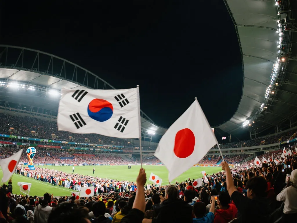 世界杯韩国日本球迷现场